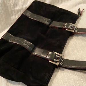 Donald J Pliner designer handbag- double strap- silver buckle detail